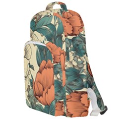 Flowers Pattern Texture Art Colorful Nature Painting Surface Vintage Double Compartment Backpack by Maspions