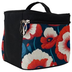 Red Poppies Flowers Art Nature Pattern Make Up Travel Bag (big) by Maspions