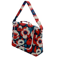 Red Poppies Flowers Art Nature Pattern Box Up Messenger Bag by Maspions