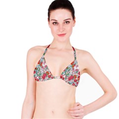 Flower Bloom Blossom Botanical Color Colorful Colour Element Digital Floral Floral Pattern Classic Bikini Top