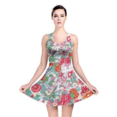 Flower Bloom Blossom Botanical Color Colorful Colour Element Digital Floral Floral Pattern Reversible Skater Dress