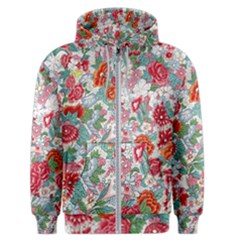 Flower Bloom Blossom Botanical Color Colorful Colour Element Digital Floral Floral Pattern Men s Zipper Hoodie