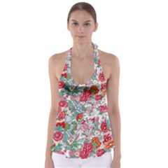 Flower Bloom Blossom Botanical Color Colorful Colour Element Digital Floral Floral Pattern Tie Back Tankini Top