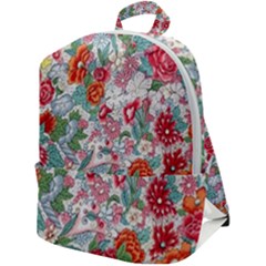 Flower Bloom Blossom Botanical Color Colorful Colour Element Digital Floral Floral Pattern Zip Up Backpack by Maspions