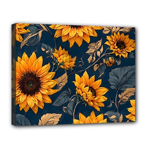 Flowers Pattern Spring Bloom Blossom Rose Nature Flora Floral Plant Canvas 14  X 11  (stretched)