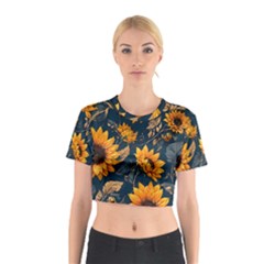 Flowers Pattern Spring Bloom Blossom Rose Nature Flora Floral Plant Cotton Crop Top