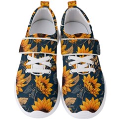 Flowers Pattern Spring Bloom Blossom Rose Nature Flora Floral Plant Men s Velcro Strap Shoes