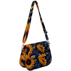 Flowers Pattern Spring Bloom Blossom Rose Nature Flora Floral Plant Saddle Handbag by Maspions