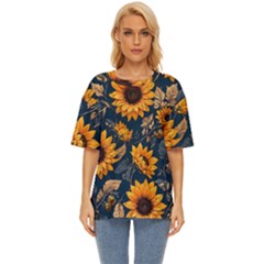 Flowers Pattern Spring Bloom Blossom Rose Nature Flora Floral Plant Oversized Basic T-shirt by Maspions