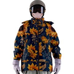 Flowers Pattern Spring Bloom Blossom Rose Nature Flora Floral Plant Women s Zip Ski And Snowboard Waterproof Breathable Jacket by Maspions