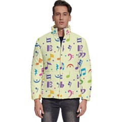 Seamless Pattern Musical Note Doodle Symbol Men s Puffer Bubble Jacket Coat by Apen