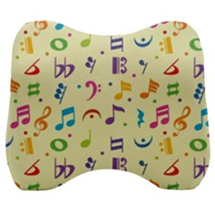 Seamless Pattern Musical Note Doodle Symbol Velour Head Support Cushion by Apen