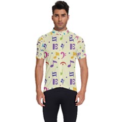 Seamless Pattern Musical Note Doodle Symbol Men s Short Sleeve Cycling Jersey