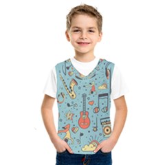 Seamless Pattern Musical Instruments Notes Headphones Player Kids  Basketball Tank Top by Apen