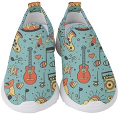 Seamless Pattern Musical Instruments Notes Headphones Player Kids  Slip On Sneakers by Apen