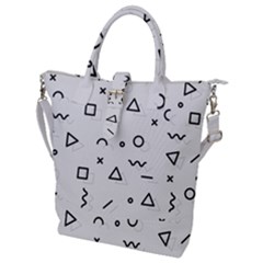 Memphis Pattern Buckle Top Tote Bag by Apen