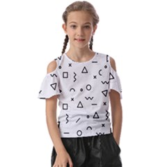 Memphis Pattern Kids  Butterfly Cutout T-shirt