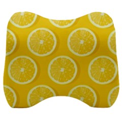 Lemon Fruits Slice Seamless Pattern Velour Head Support Cushion by Apen