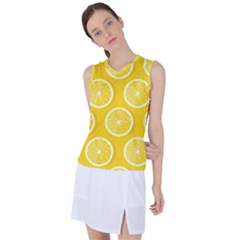 Lemon Fruits Slice Seamless Pattern Women s Sleeveless Sports Top by Apen