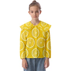 Lemon Fruits Slice Seamless Pattern Kids  Peter Pan Collar Blouse by Apen