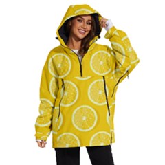 Lemon Fruits Slice Seamless Pattern Women s Ski And Snowboard Waterproof Breathable Jacket
