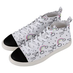 Cute Art Print Pattern Men s Mid-top Canvas Sneakers