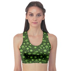 Seamless Pattern With Viruses Fitness Sports Bra by Apen