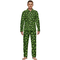 Seamless Pattern With Viruses Men s Long Sleeve Velvet Pocket Pajamas Set