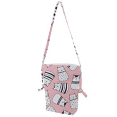 Cute Cats Cartoon Seamless-pattern Folding Shoulder Bag by Apen