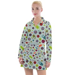 Seamless Pattern With Viruses Women s Long Sleeve Casual Dress by Apen
