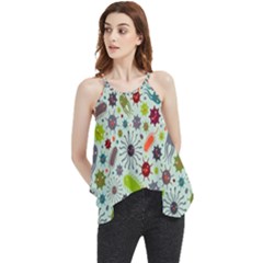 Seamless Pattern With Viruses Flowy Camisole Tank Top