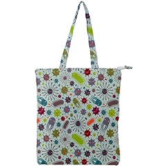 Seamless Pattern With Viruses Double Zip Up Tote Bag