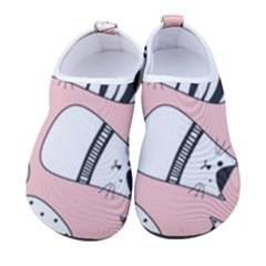 Cute Cats Cartoon Seamless-pattern Men s Sock-style Water Shoes