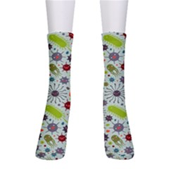 Seamless Pattern With Viruses Crew Socks by Apen