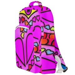 Stained Glass Love Heart Double Compartment Backpack by Apen