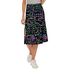 Math Linear Mathematics Education Circle Background Midi Panel Skirt by Apen