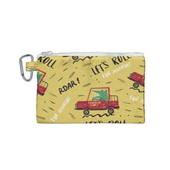 Childish Seamless Pattern With Dino Driver Canvas Cosmetic Bag (small)