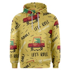 Childish Seamless Pattern With Dino Driver Men s Overhead Hoodie