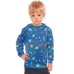 Space Rocket Solar System Pattern Kids  Hooded Pullover