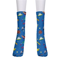 Space Rocket Solar System Pattern Crew Socks by Apen