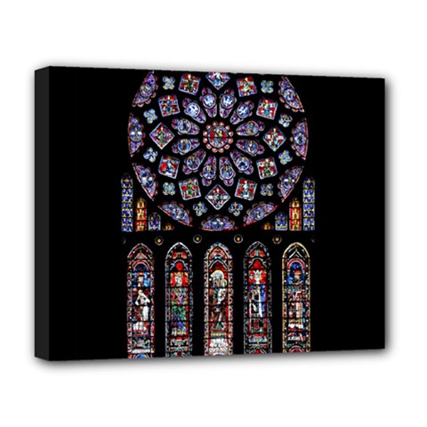 Chartres Cathedral Notre Dame De Paris Stained Glass Deluxe Canvas 20  X 16  (stretched)