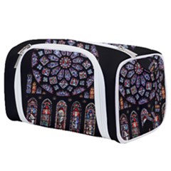Chartres Cathedral Notre Dame De Paris Stained Glass Toiletries Pouch by Maspions