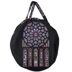 Chartres Cathedral Notre Dame De Paris Stained Glass Giant Round Zipper Tote