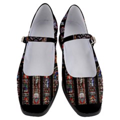 Chartres Cathedral Notre Dame De Paris Stained Glass Women s Mary Jane Shoes by Maspions