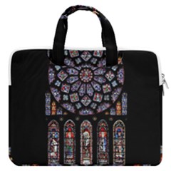 Chartres Cathedral Notre Dame De Paris Stained Glass Macbook Pro 16  Double Pocket Laptop Bag  by Maspions