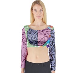 Brain Heart Balance Emotion Long Sleeve Crop Top