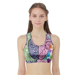 Brain Heart Balance Emotion Sports Bra With Border