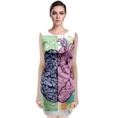 Brain Heart Balance Emotion Sleeveless Velvet Midi Dress