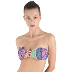 Brain Heart Balance Emotion Twist Bandeau Bikini Top by Maspions