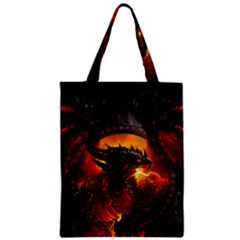 Dragon Fire Fantasy Art Zipper Classic Tote Bag by Maspions